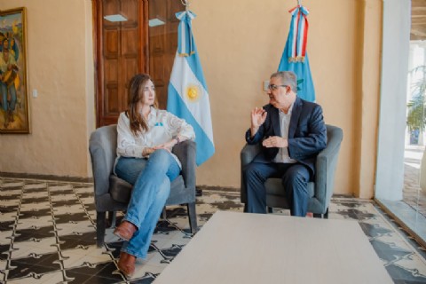 El gobernador Raúl Jalil recibió a la vicepresidente Victoria Villarruel