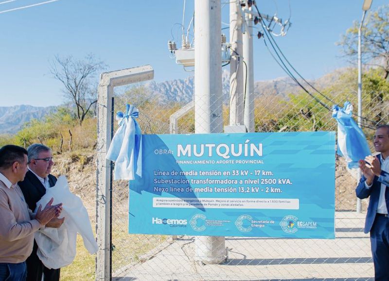 El Gobierno inauguró una obra que fortalece el sistema eléctrico de Mutquín